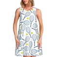 thumbnail image 1 of Lafuoo Tennis Rackets And Balls Pattern Women's Sleeveless Dress, Round Tie Pocket Short Sleeve Dress Summer Clothing, Suitable for Vacation, Leisure, Work-Small, 1 of 8
