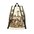 thumbnail image 1 of Lafuoo Train Pattern Canvas Backpack, Zipper Laptop Backpack Travel Bag Sports Bag Unisex-Small, 1 of 5