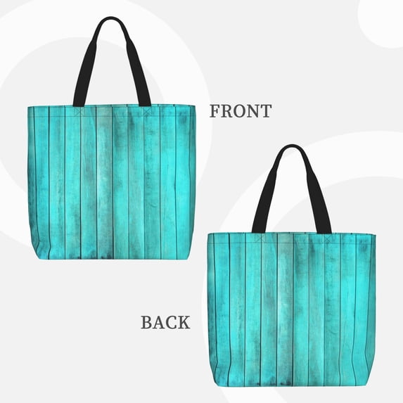 Lafuoo Turquoise Wooden2 Pattern Single Shoulder Convenience Bag, Large Capacity Zippered Handbag for Shopping, Unisex-One Size