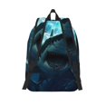 thumbnail image 1 of Lafuoo Undersea Shark Pattern Canvas Backpack, Zipper Laptop Backpack Travel Bag Sports Bag Unisex-Medium, 1 of 5