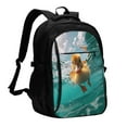 thumbnail image 1 of Lafuoo Underwater Swimming Duck Pattern USB Backpack, Multi-Pocket Laptop Backpack, Unisex Travel Backpack for Office, Work-One Size, 1 of 7