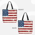 thumbnail image 1 of Lafuoo Vintage American Flag Pattern Single Shoulder Convenience Bag, Large Capacity Zippered Handbag for Shopping, Unisex-One Size, 1 of 7