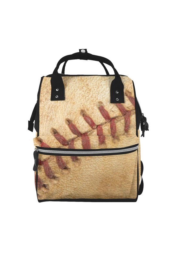 Vintage Baseball Pattern Multifunctional Mommy Backpack, Large Capacity Multi-pocket Waterproof Backpack, Suitable for Women to Travel, Shopping-One Size