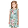 thumbnail image 1 of Lafuoo Vintage Floral Pattern Girls' Small Flying Sleeve Nightdress, Suitable for Girls' Round Neck Pajamas and Robes-X-Large, 1 of 9
