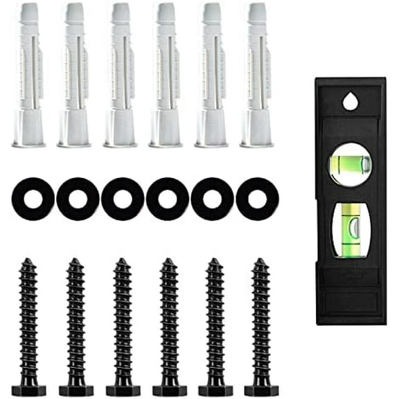Lag Bolt Kit for TV Wall Mount Comes with M865mm Lag Bolt & Washer for Wood Stud, Plastic Anchors for Concrete Wall, Includes Bubble Level for Easy Installation, MU0041-B