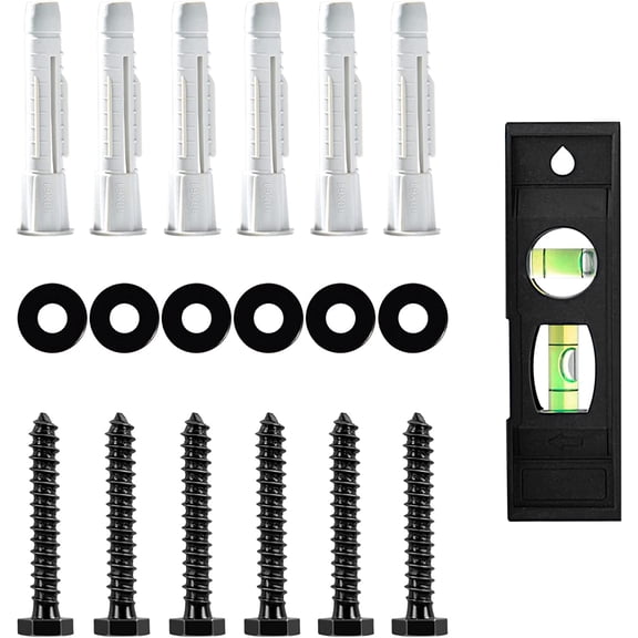 Lag Bolt Kit for TV Wall Mount Comes with M865mm Lag Bolt & Washer for Wood Stud, Plastic Anchors for Concrete Wall, Includes Bubble Level for Easy Installation, MU0041-B