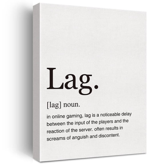 Lag Definition Print Canvas Wall Art Home Office Decor Modern Gaming Painting Canvas Poster Framed Ready To Hang Gamer Artwork
