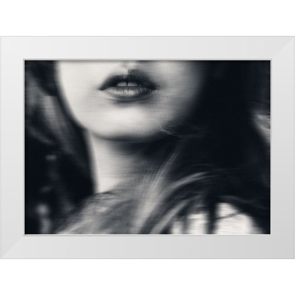 Lagaa, Kahar 24x18 White Modern Wood Framed Museum Art Print Titled - Your lips making everything strange