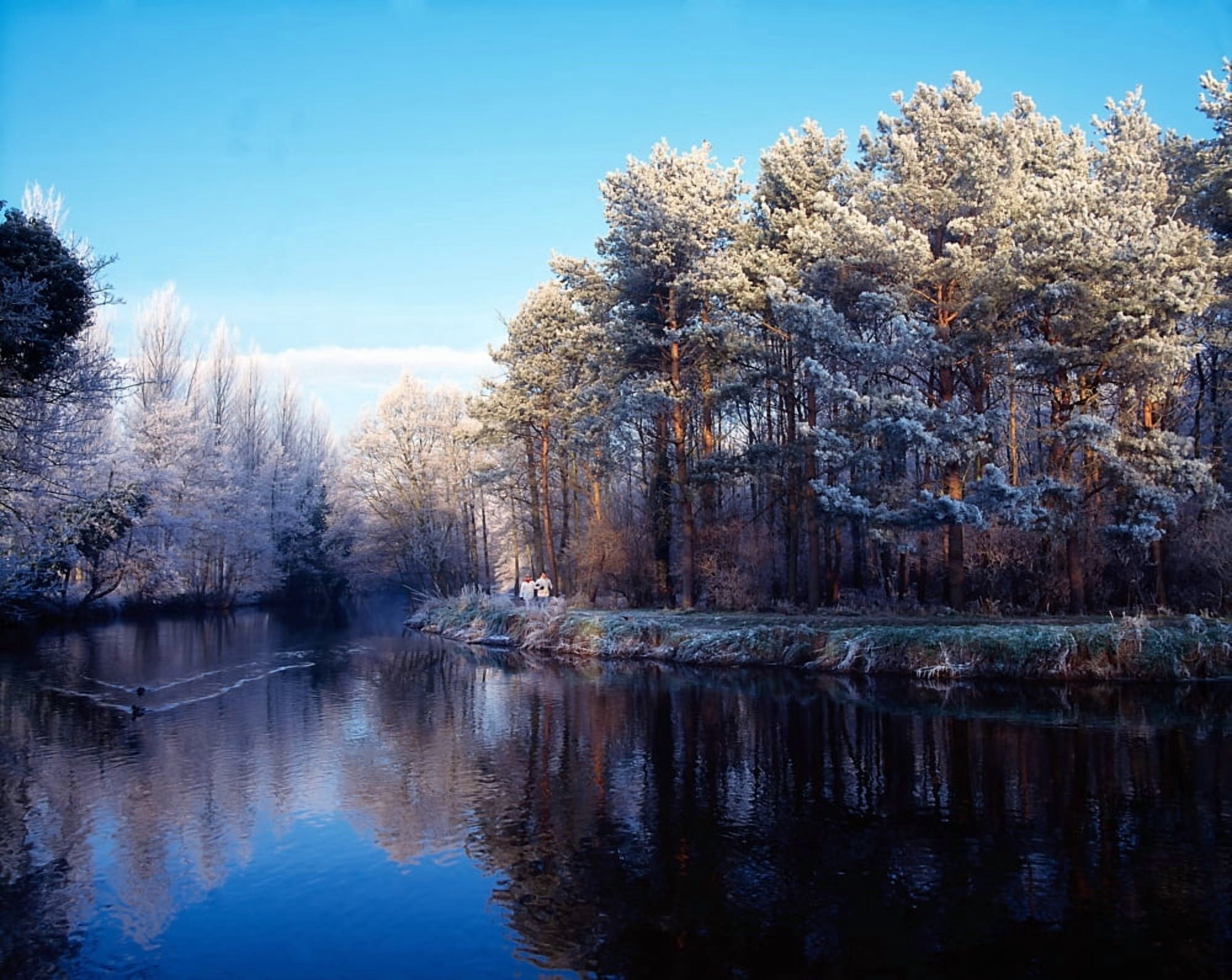 Lagan Meadows During Winter Belfast Co Antrim Ireland Canvas Art - The Irish Image Collection Design Pics (34 x 26)
