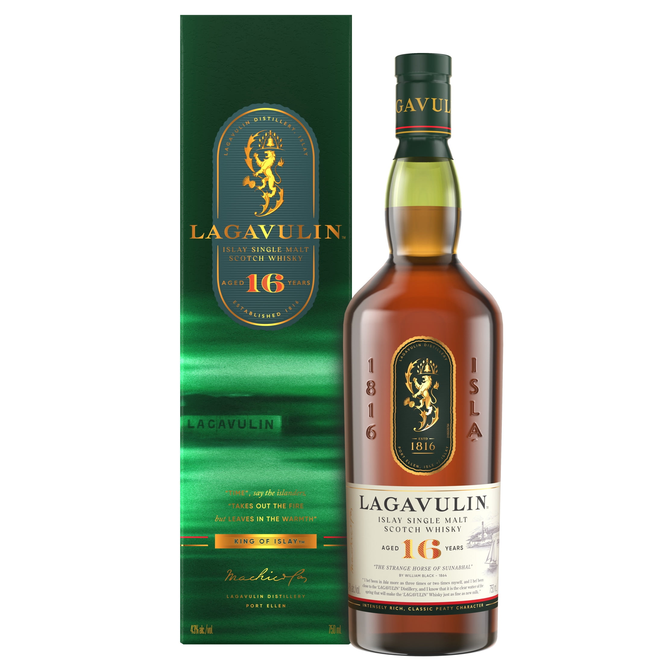Lagavulin 16 Year Old Islay Single Malt Scotch Whisky, 750 mL, 43
