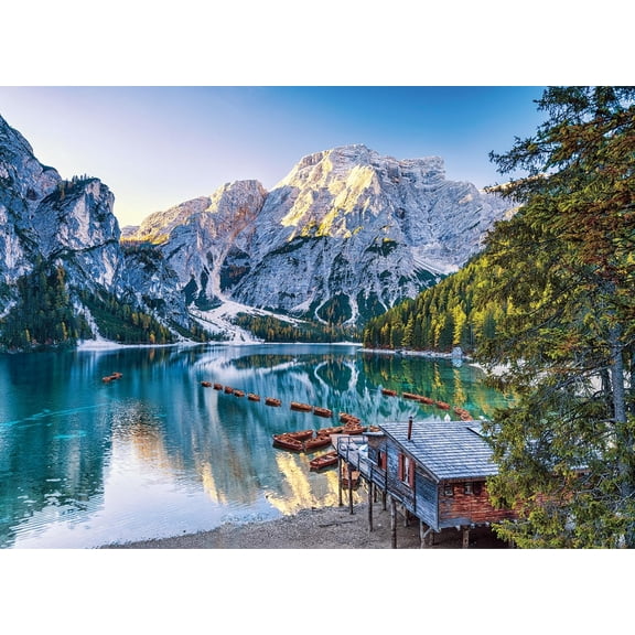 Lago Di Braies 1000 Piece Jigsaw Puzzle for Adults, Italian Lake Landscape, Mountain Scenery Art, Nature Therapy Activity, Gift for Travel Enthusiasts