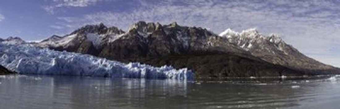 Lago Grey and Grey Glacier with Paine Massif Torres Del Paine National Park Magallanes Region Patagonia Chile Canvas Art - Panoramic Images (18 x 6)