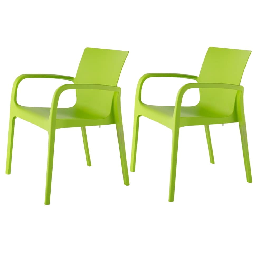 Alissa Green Stackable Resin Patio Dining Armchair Set