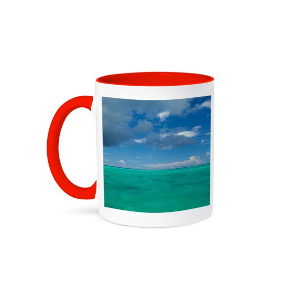 3drose, Lagoon Areas of Yap, Micronesia., 11oz Two-tone Red Mug