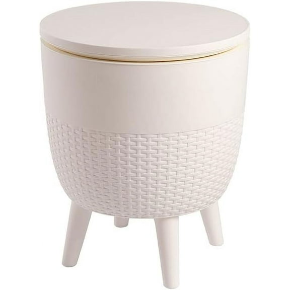 Lagoon CancĂșn Outdoor Cooler Bar/Cocktail/Coffee 3-in-1 Patio Table (White)