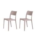 thumbnail image 1 of Lagoon Furniture La Vie Resin Armless Stackable Chair, Taupe (Set of 2), 1 of 5