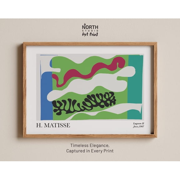 Lagoon II Henri Matisse Jazz Series Abstract Cut out Collage Decor, Unframed Poster