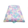 thumbnail image 1 of Big Joe Lagoon Lounger No Inflation Needed Pool Float, Tropical Hibiscus Aqua Double Sided Mesh, Quick Draining Fabric, 5 feet Giant, 1 of 9