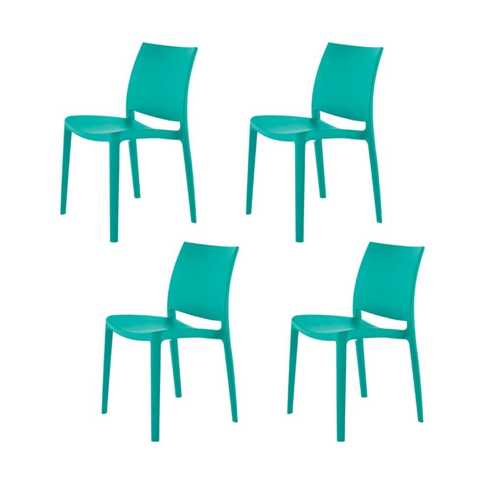 Lagoon Sensilla Resin AllWeather Stackable Dining Chair (Set of 4) Turquoise