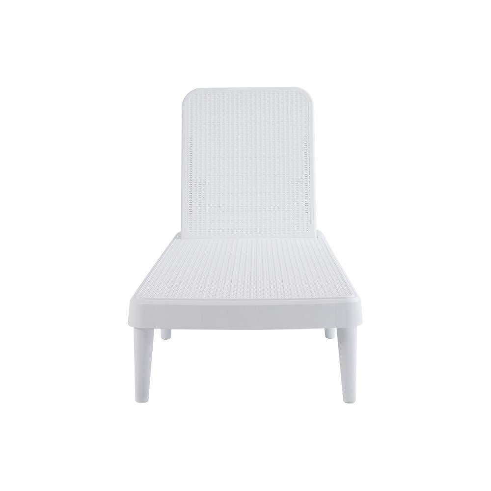 Tahiti Rattan Chaise Lounge in Lagoon White