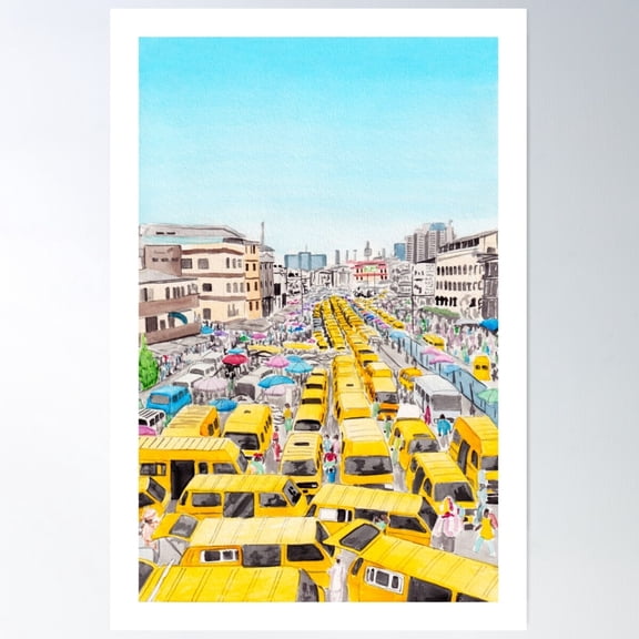 Lagos, Nigeria Poster Wall Art, Modern Wall Decor For Living Room Bedroom, 24x36 UNFRAMED