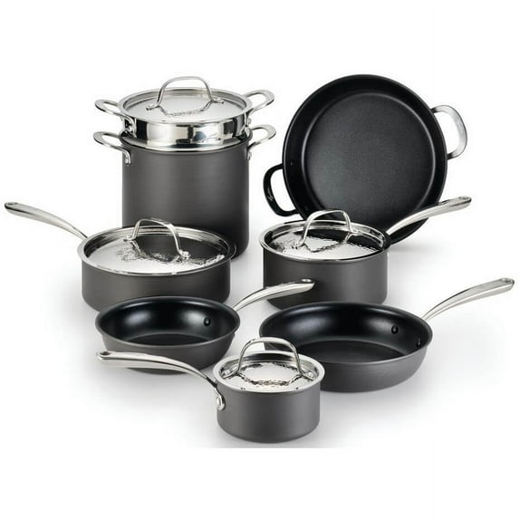 Lagostina H904SC64 Nera Hard Anodized 12-Piece Cookware Set