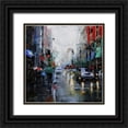 thumbnail image 1 of Lague, Mark 15x15 Black Ornate Wood Framed with Double Matting Museum Art Print Titled - St. Catherine Street Rain, 1 of 4