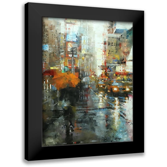 Lague, Mark 15x18 Black Modern Framed Museum Art Print Titled - Manhattan Orange Umbrella