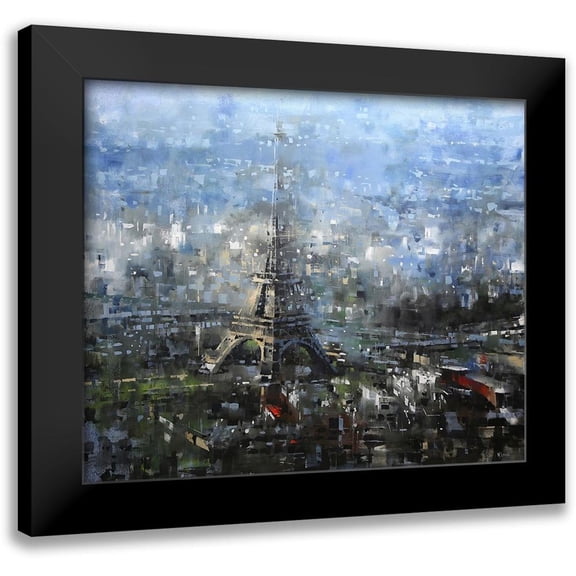 Lague, Mark 17x15 Black Modern Framed Museum Art Print Titled - Blue Paris