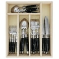thumbnail image 1 of Laguiole Andre Verdier Flatware 20 Piece Set Service for 4  Debutant Laguiole Fine Dining Cutlery Black Flatware Set Mirror Finish in Tray Made In France, 1 of 8