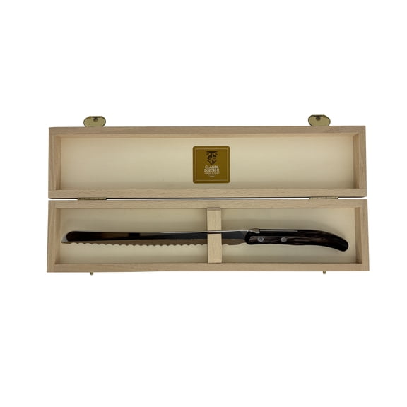 Laguiole Berlingot Bread Knife Brown Handle by Claude Dozorme