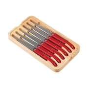 Laguiole Sens 6-Piece Steak Knife Set - Red handle