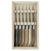 Andre Verdier Laguiole Essentiel Steak Knife Set 6pc Wood Handle France