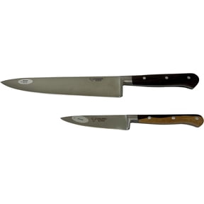 Laguiole en Aubrac Professional Stainless Fully Forged Steel Made In France Essential 2-Piece Premium Kitchen Knife Set With Ziricote Handles