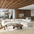 thumbnail image 1 of Laguna 166 Left Arm Facing Modular Feather Cushion 4 Piece Chaise Sectional Sofa, 1 of 12