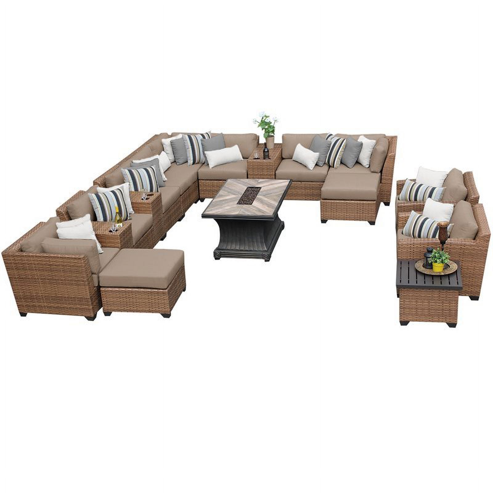 Laguna 17 Piece Outdoor Wicker Patio Furniture Set 17d in Tangerine Walmart