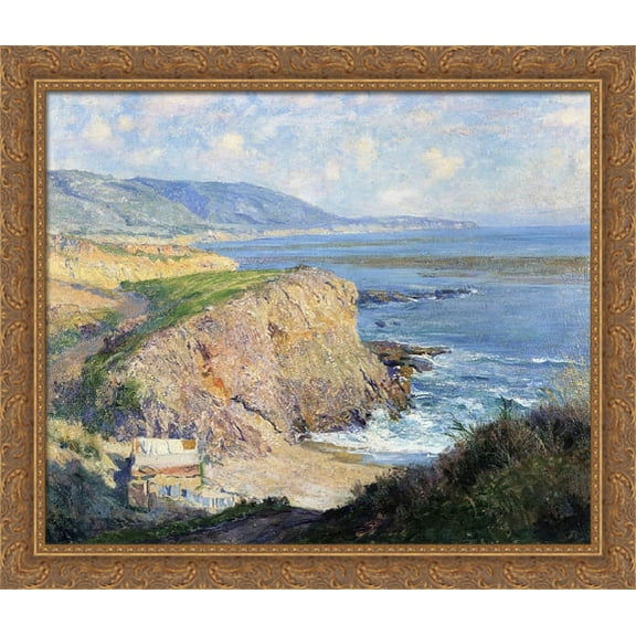 Laguna 30x28 Large Gold Ornate Wood Framed Canvas Art by Guy Rose