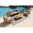 thumbnail image 1 of Laguna 4-Piece Teak Wood Outdoor Patio Conversation Sofa Set W/3-Seat Sofa, Two Armchairs, and Coffee Table, 1 of 6