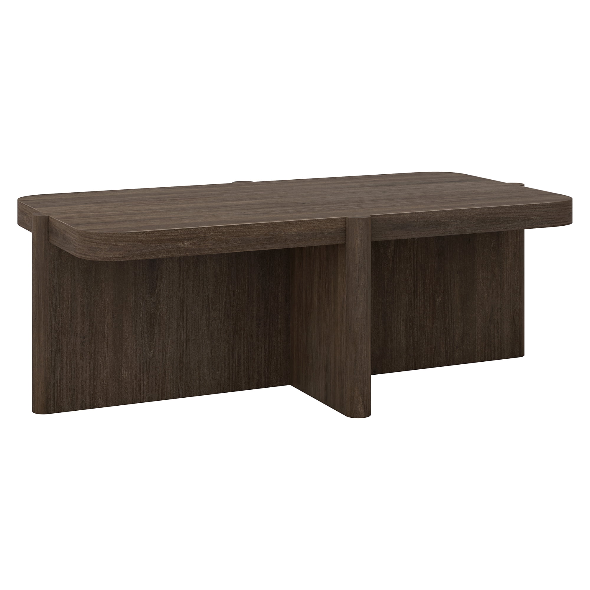 Evelyn&Zoe Modern/Contemporary 45" Wide Brown Oak Coffee Table