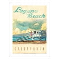 thumbnail image 1 of Laguna Beach California - Lifeguard Tower - Vintage Travel Poster by Wade Koniakowsky - Fine Art Matte Paper Print (Unframed) 24x32in, 1 of 4