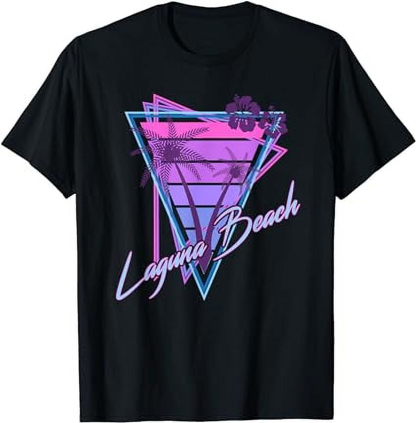 Laguna Beach California Souvenirs Vaporwave Palm Tree TShirt