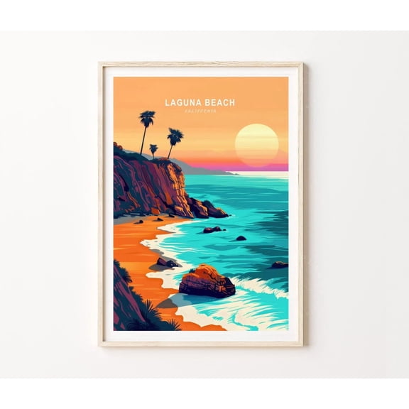 Laguna Beach California Sunset Travel Wall Decor Home Decor