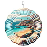 Laguna Beach California Wind Spinner, 3D Hanging Metal Garden Art