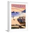 thumbnail image 1 of Art.com Laguna Beach, California - Woody on Beach Art Print by Lantern Press, White Frame Wall Art, 21" x 29", 1 of 5