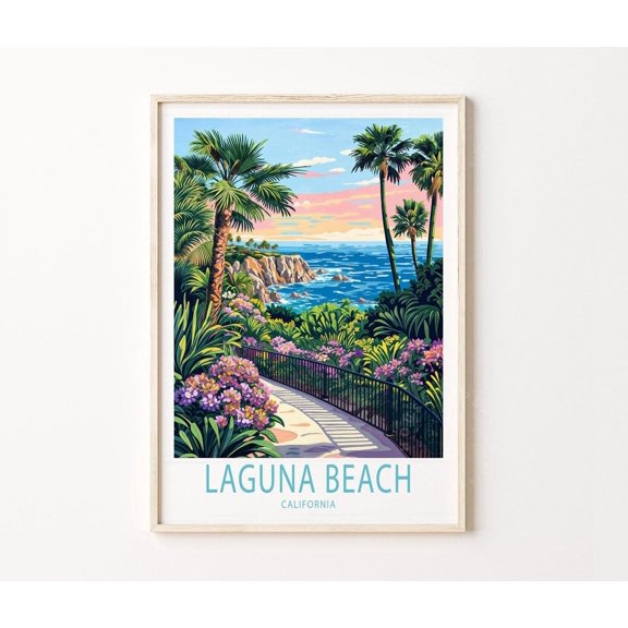 Laguna Beach Orange County Coast Wall Art Print, California Coastal Home Decor