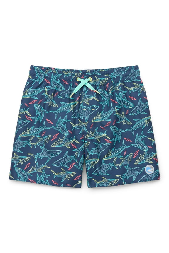 Boys Flash Shark Swim Trunks with UPF50, Sizes 4-20