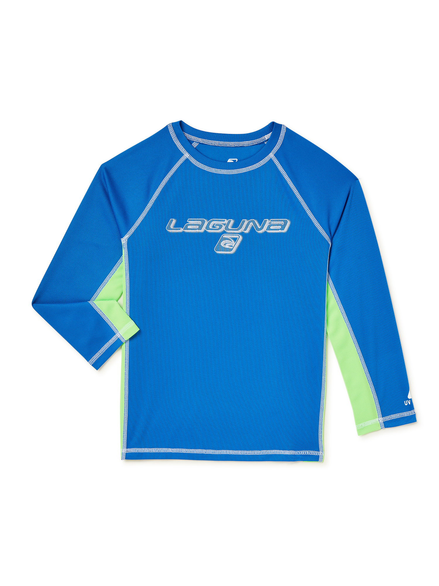 Laguna Boys Long Sleeve Athletic Rash Guard Swim Top, UPF 50+, Sizes 8