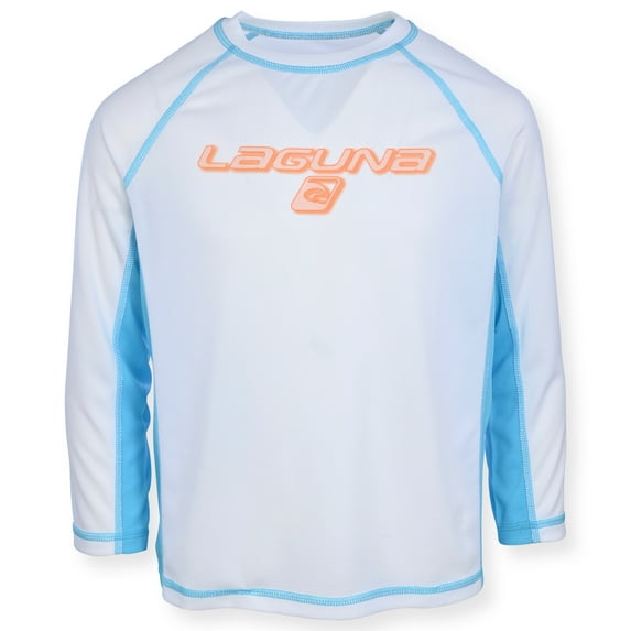 Laguna Boys Long Sleeve Rashguard Swim Shirt with UPF 50+, Sizes 8-20