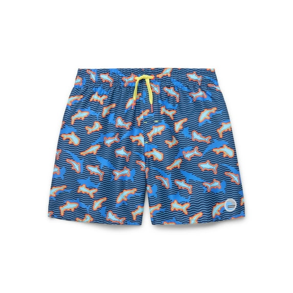 Laguna Boys Shark Print Volley Swim Trunks, Sizes 8-16