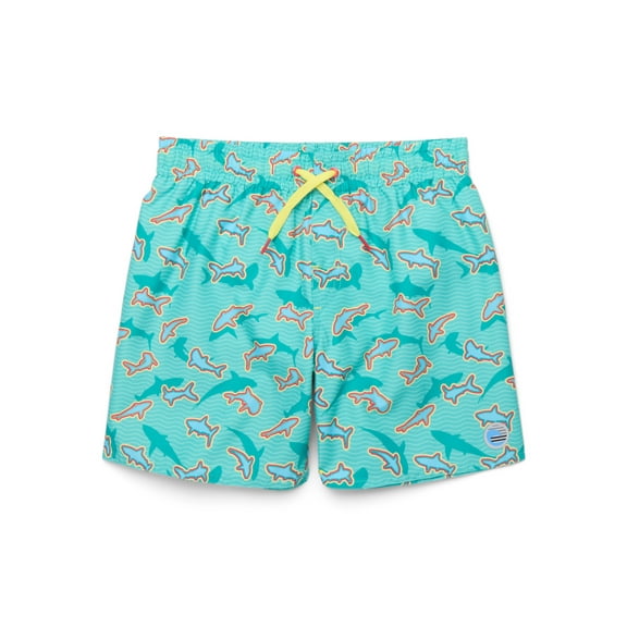 Laguna Boys Shark Print Volley Swim Trunks, Sizes 8-16